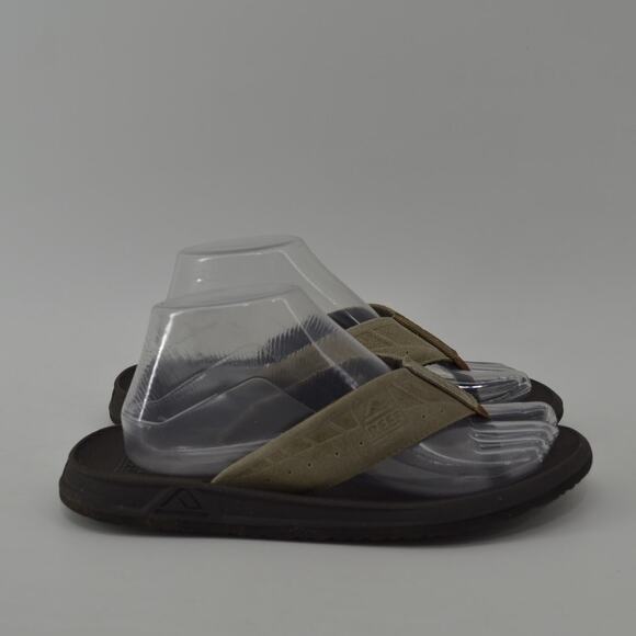 Reef Womens Sz 7 Leather Flip Flop Thong Sandals Tan Classic - Picture 4 of 14